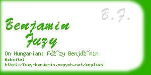 benjamin fuzy business card